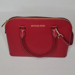 Michael Kors Cindy MD Dome Satchel Leather